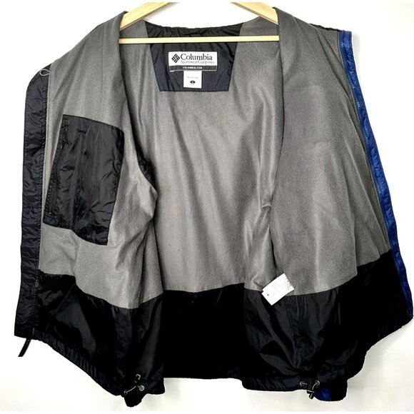 Columbia Mens Jacket Outdoor Hooded Windbreaker Full Zip Hiking Camp Blue Large - Picture 8 of 16